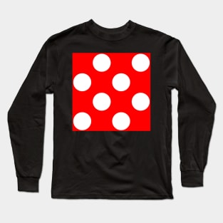 White on Red Polka Dots Long Sleeve T-Shirt